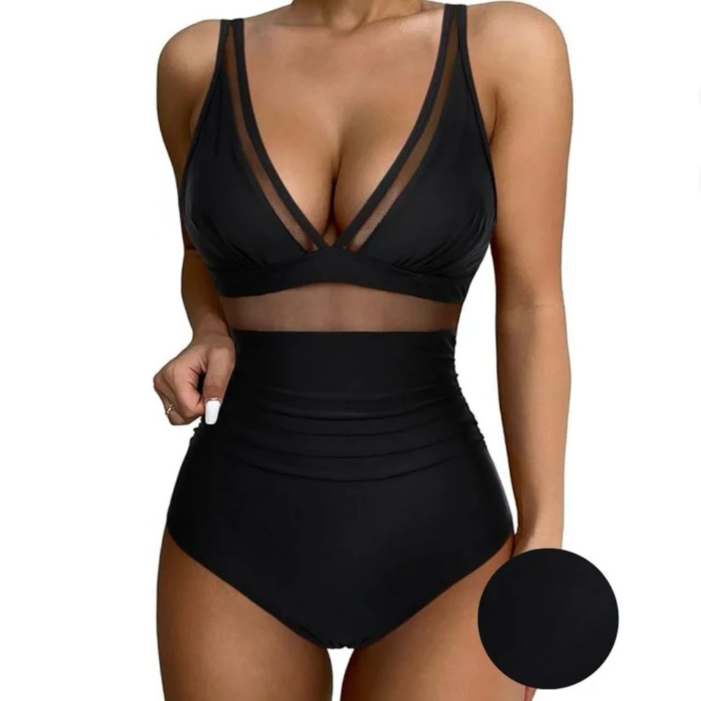 One Piece Mesh Bathing Suit